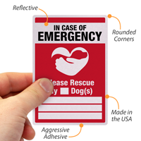 In Case Of Emergency Please Rescue My Dog Label Set
