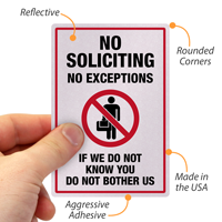 No Exceptions No Soliciting Label Set