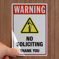 No Soliciting Thank You Security Warning Label Set