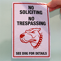 No Soliciting No Trespassing Funny Dog Warning Label Set