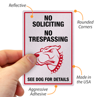 No Soliciting No Trespassing Funny Dog Warning Label Set