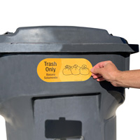 Trash Only Bilingual Recycling Sticker