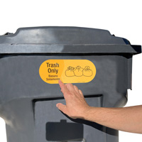 Trash Only Bilingual Recycling Sticker