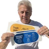 Trash Only And Comingled Recycling Sticker Kit