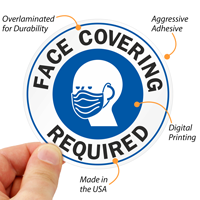Face Covering Required Face Covering Window Decal