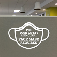 For Your Safety Face Mask Required Die Cut Window Decal