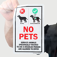 Service Animals Trained to Aid Disabled Allowed Decal