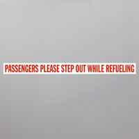 Passengers Step Out While Refueling Safety Label