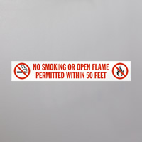 No Smoking Or Open Flame Permitted Label