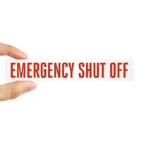 Emergency Shut Off Safety Label