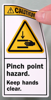 Pinch Point Hazard Keep Hands Clear ANSI Label