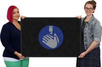 Sanitize Hands Graphic Message ColorStar Safety Mat