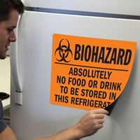 Biohazard Food Drink Stored Refrigerator Sign