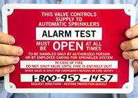 Alarm Test Fire Sprinkler Sign