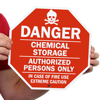 Danger: Chemical Storage, Authorized Persons only Sign