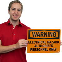 Warning Electrical Hazard Authorized Personnel Sign
