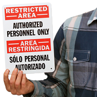 Restricted Authorized Personnel Personal Authorizados Sign