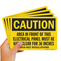 Caution Electric Panel Area Be Kept Clear Sign
