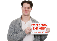 Emergency Exit Only Alarm Will Sound Sign