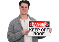 Danger Keep Off Roof Sign