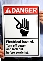 Danger (ANSI) Sign: Electrical Hazard Turn Off Power