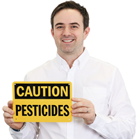 Caution Pesticides Sign