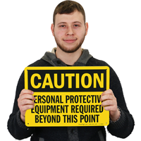 Caution Personal Protective Equipment Required Sign