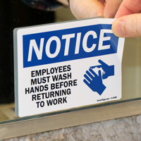 Notice Employees Must Wash Hands Sign