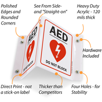 AED Automated External Defibrillator Not Block Sign
