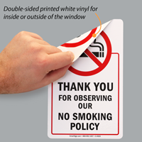 Smoke Free Facility, Thank You Sign
