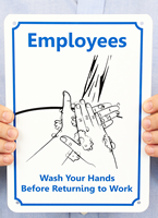 Wash Your Hands Before Returning Work Sign