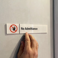 No Admittance Stacking Magnetic Door Sign
