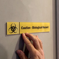 Caution: Biological Hazard Stacking Magnetic Door Sign