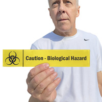 Caution: Biological Hazard Stacking Magnetic Door Sign