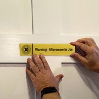 Warning: Microwave in Use Stacking Magnetic Door Sign