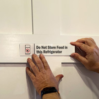 Do Not Store Food in Refrigerator Door Sign
