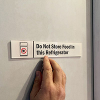 Do Not Store Food in Refrigerator Door Sign