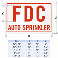FDC Auto Sprinkler Fire Sign