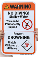 Warning No Diving Sign