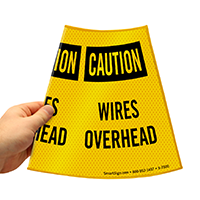 Caution Wires Overhead Cone Collar