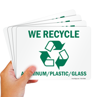 Recycle Aluminum Plastic Glass Sign