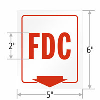 FDC Projecting Emergency Sign With Bottom Arrow