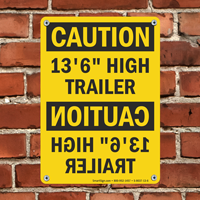 12 Feet High Trailer OSHA Caution Sign