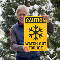 Caution Watch For Ice Sign