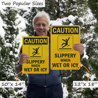 Wet Icy Slippery Caution Sign