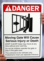 ANSI Danger Moving Gate Sign