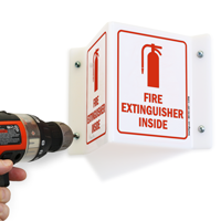 Projecting Fire Extinguisher Inside Sign
