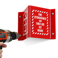 Projecting Fire and Emergency Sign
