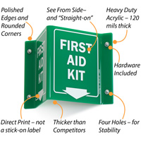 First Aid Kit with Down Arrow Sign