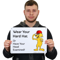 Wear Your Hard Hat Fun Safety Fox Sign